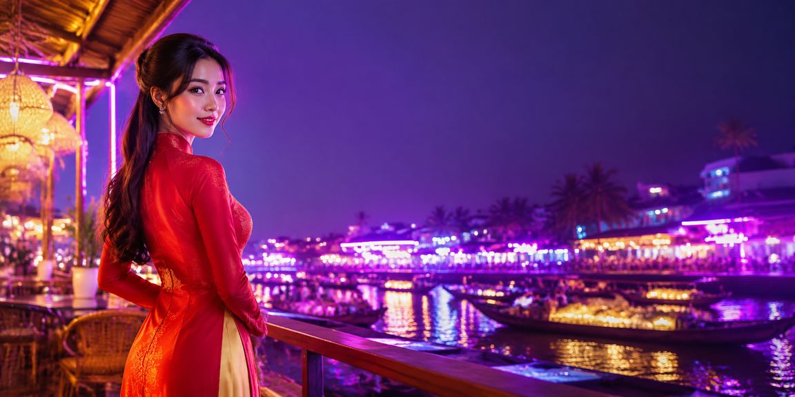Người phụ nữ mặc áo dài tại Cần Thơ sử dụng điện thoại để trải nghiệm cá cược trực tuyến