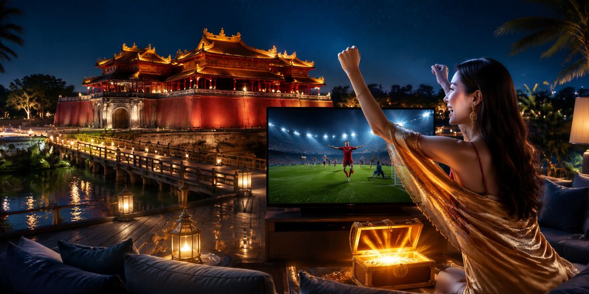 Người dùng tại Huế xem kèo bóng đá trực tuyến vào buổi tối, màn hình hiển thị các lựa chọn cược thể thao